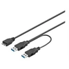 Image de PremiumCord dual power - Câble d'alimentation / USB - Micro-USB de type B (M) pour USB type A, USB de type A (alimentation uniquement) (M) - 30 cm -