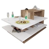 Image de Table basse avec rangements - Naturel et blanc - DEMEBA