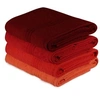 Image de Ensemble de 4 serviettes de bain - 70 x 140 cm - Orange