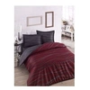 Image de Parure de lit - 1 housse de couette 220 x 240 cm + 2 taies d'oreiller 60 x 60 cm - 65% coton, 35% polyester - Rouge