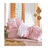 Image de Parure de lit - 129CTN62617 - 1 housse de couette 220 x 240 cm + 2 taies d'oreiller 60 x 60 cm - 100% coton ranforcé - Rose