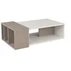 Image de - Table basse design en bois L.102 x H.32cm - Blanc et mocca - Anita