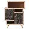 Image de - Etagère bibliothèque design marbré Izmir - L. 70 x H. 90 cm - Gris anthracite - Izmir
