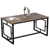 Image de Table a manger - ALIN - Rectangulaire - 4 personnes - 160 x 76 x 90 cm - Noyer / Noir