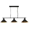 Image de Lustre industriel en métal - 3 abat-jours - L. 108 x H. 55 cm - Noir - SIVANI