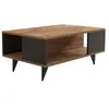Image de Table basse en bois "Yuka" - 90 x 60 x 39 cm - Noyer, Noir