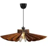 Image de Suspension ajourée en MDF - D. 68 x H. 50 cm - Coloris noyer - FARITA