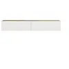 Image de Meuble TV suspendu avec 2 portes - Blanc et naturel - AUBEPINA