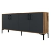 Image de Buffet en bois "Kiev" - 180 x 35 x 78 cm - Gris anthracite