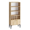 Image de Bibliothèque en bois "Pollux" - 60 x 30 x 175 cm - Chêne Saphir