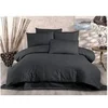 Image de Parure de lit - 1 housse de couette 220x240 cm + 2 taies d'oreiller 60x60 cm - 80% coton, 20% polyester - Anthracite