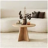 Image de Table basse ronde 60x60x40 cm décor chêne