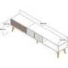 Image de Meuble TV en bois "Milan" - 180 x 35 x 40 cm - Noyer, Blanc