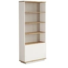Image de Bibliothèque avec 2 portes et 4 niches - Blanc et naturel - LOTULA
