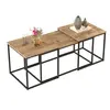 Image de Lot de 3 tables basse en bois "VG9" - 90 x 45 x 44 cm - Pin Atlantique
