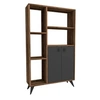 Image de Bibliothèque en bois "Meldan" - 80 x 25 x 135 cm - Noyer Clair, Anthracite