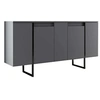 Image de - Buffet en aggloméré pieds en métal Luxe anthracite et noir