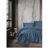 Image de Parure de lit - 129CTF24606 - 1 housse de couette 220 x 240 cm + 2 taies d'oreiller 60 x 60 cm - Satiné 100% coton - Bleu