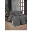 Image de Parure de lit - 1 housse de couette 220 x 240 cm + 2 taies d'oreiller 60 x 60 cm - 100% coton renforcé - Anthracite
