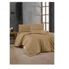 Image de Parure de lit - 1 housse de couette 220 x 240 cm + 2 taies d'oreiller 60 x 60 cm - 100% coton renforcé - Marron