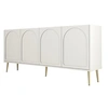 Image de Buffet en bois "Lyon" - 180 x 35 x 80 cm - Crème, Or