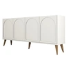 Image de Console en bois "Lyon" - 35 x 180 x 81 cm - Crème, Noyer