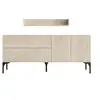 Image de Buffet en bois avec étagère murale "Stella" - 180 x 40 x 55 cm - Travertin