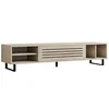 Image de Meuble TV en bois "Safir" - 160 x 40 x 35 cm - Travertin