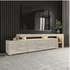 Image de Meuble TV 3 portes 192x53x37 cm effet travertin
