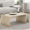 Image de Table basse rectangulaire design 86,8x50x32,4 cm décor travertin