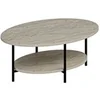 Image de Table basse en bois "Elis" - 90 x 60 x 36 cm - Travertin