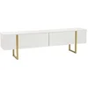 Image de Meuble TV en aggloméré et métal Luxe blanc, doré