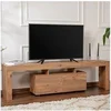 Image de Meuble TV design 2 abattants 180x31,3x50 cm naturel - MIRAVA