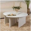 Image de Lot de 2 tables basses 90 cm blanc - CALYON