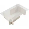 Image de Table basse en verre trempé - Effet travertin beige et Transparent - AZRA
