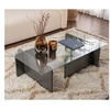 Image de Table basse design 105x65x30 cm en verre trempé et noir - MAE