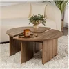 Image de Lot de 2 tables basses 90 cm décor noyer - CALYON