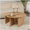 Image de Lot de 2 tables basses 90 cm décor chêne - CALYON