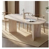 Image de Table à manger 8 places 200x90x75 cm décor travertin - LURYO