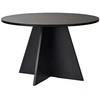 Image de Table à manger ronde en aggloméré Virella bois noir