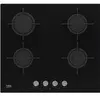 Image de HILG64221S - Table de cuisson au gaz - 4 plaques de cuisson - Niche - largeur : 56 cm - profondeur : 49 cm - noir