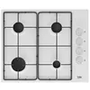 Image de HIGG64123SW - Table de cuisson au gaz - 4 plaques de cuisson - Niche - largeur : 56 cm - profondeur : 49 cm - blanc