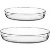 Image de Lot de 2 plats ovales 26+35 cm - - Transparent - Verre