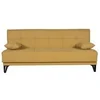 Image de Canapé convertible LIMRA 3 places tissu moutarde 190 cm rangement 2 coussins