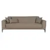 Image de Canapé convertible HENRY 3 places clic-clac tissu marron coffre