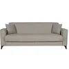 Image de BERGAMO Canapé convertible 3 places tissu beige 2 coussins coffre
