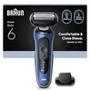 Image de Braun Series 6 Rasoir électrique pour homme, avec autonomie de 60 minutes, embout tondeuse de précision, rasoir sans fil pour homme, fabriqué en Allemagne, étanche, 62-B1200s, bleu en occasion ou reconditionné