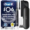 Image de Oral-B iO6 Brosse À Dents Électrique, Noire, 2 brossettes, Batterie Longue Durée, Étui De Voyage Premium, Pochette Magnétique De Voyage, Porte-brossettes, Édition Cadeau en occasion ou reconditionné