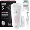 Image de Braun Epilateur Electrique Femme Silk Epil 5, 5-251, Blanc et Rose   Etanche, sans Fil, Rouleau de Massage, Coffret Epilation avec Tondeuse Intime, Tête de Rasage, Embout pour Débuter en occasion ou reconditionné