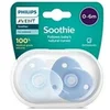 Image de sucettes soothie coeur 0/3 mois philips scf099/21 - lot de 2 - bleu/bleu clair